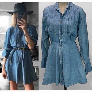 Ralph Lauren Denim Shirt Dress Long Sleeve Button Front Size medium / 8 Blue